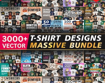 Pacote de 3.000 designs de camisetas | Arquivos PNG e SVG | Impressão sob demanda e produtos