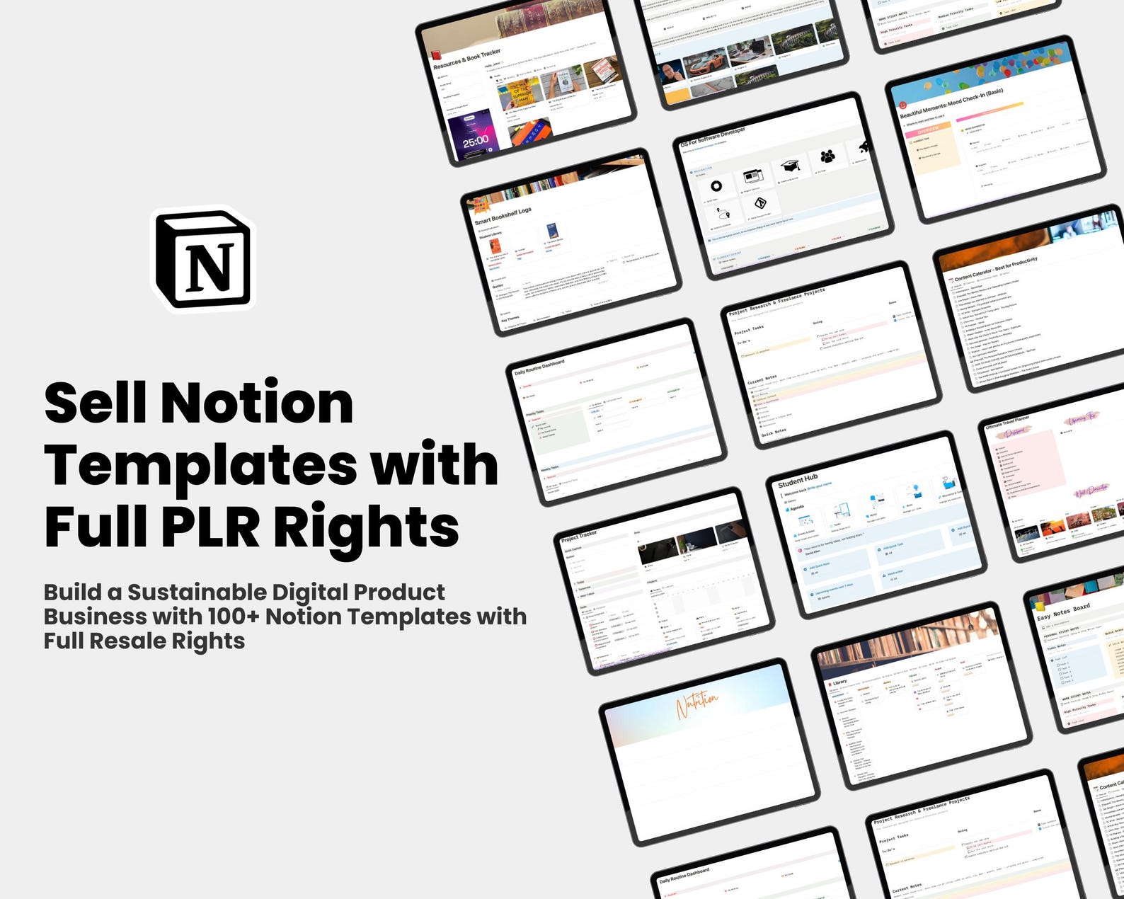 100 Notion Templates With Full PLR Rights – Resellable, Editable ...