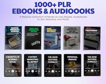 1000+ PLR eBooks and Audiobooks Bundle – Resell, Edit & Monetize | Private Label Rights