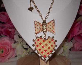 Betsey Johnson Polka Dot Watch Gold Tone Stretch Band Pink Heart Betsey Johnson | Accessories | Brand New With Tags Betsey  main image 4