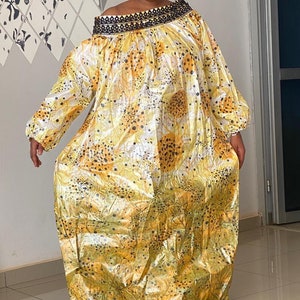 Maxi Kleid Afrikanische Getzner Bazin, Oversized Kleid Kleid, Bazin boubou.Geschenk für sie