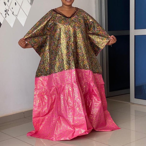 Maxi robe africaine Getzner bazin, robe boubou surdimensionnée, Adire kaftan.cadeau pour elle