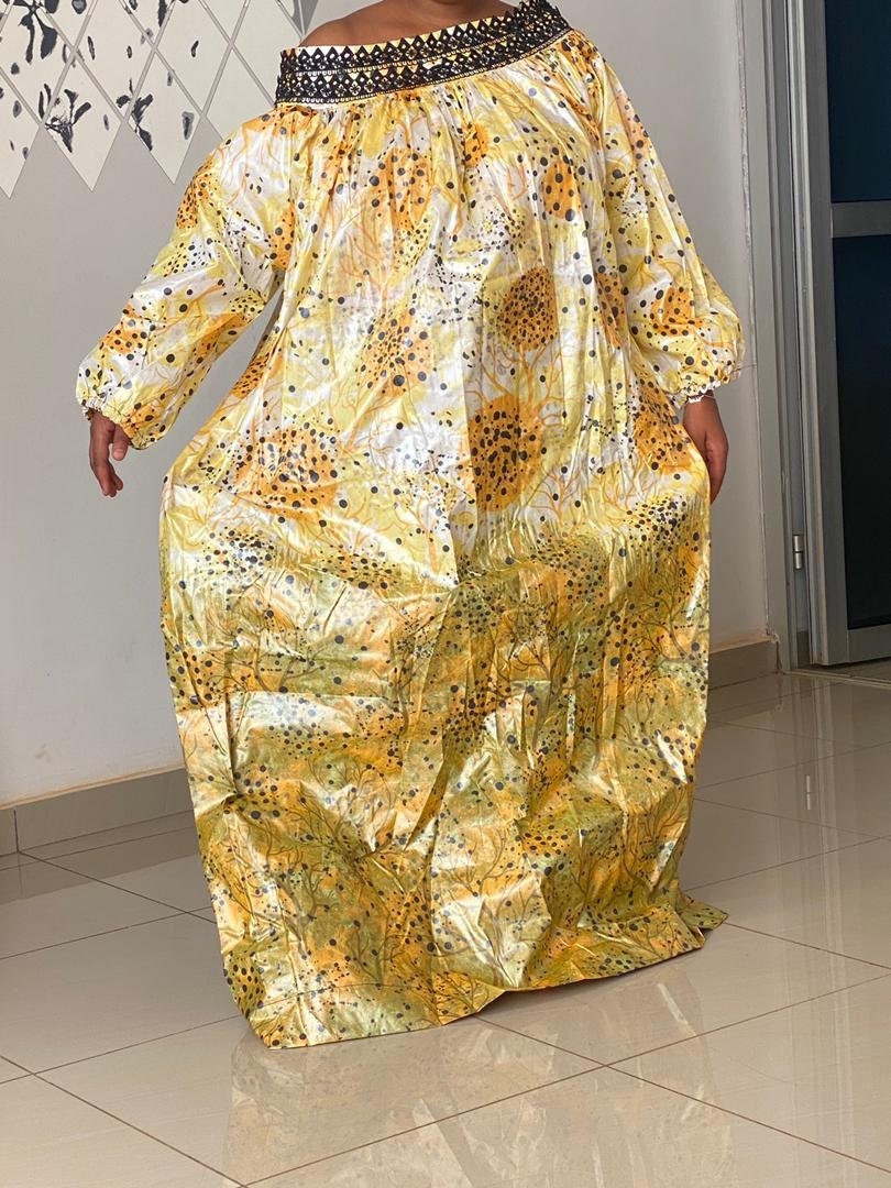 Maxi dress African Getzner bazin , oversized gown dress, Bazin boubou.gift for her