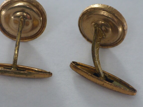 Vintage gold metal cufflinks (CH) - image 4