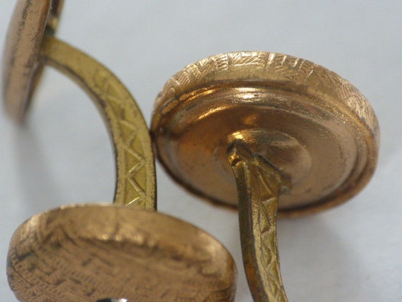 Vintage gold metal cufflinks (CH) - image 5