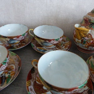 service a thé ou a café en porcelaine,japon théière,pot a lait,sucrier 12 tasses image 9