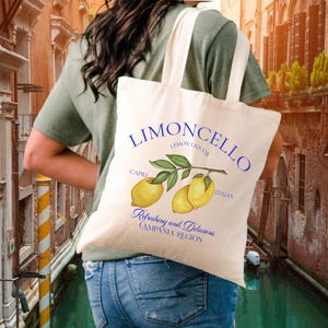 Limoncello Tote Bag, Italy Tote Bag, Campania Region Tote Bag, Travel in Italy Tote, Canvas Tote Bag, Aesthetic Tote Bag, Italy Gift
