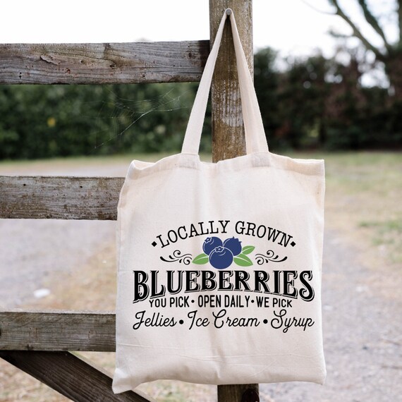 Blueberry tote bag hot sale