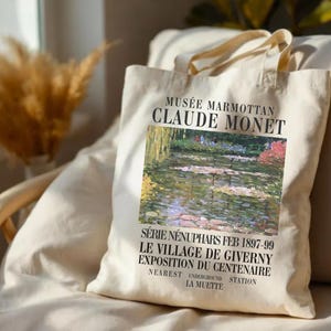 Water Lilies Tote Bag, Claude Monet Tote Bag, Art Tote Bag, Fine Art, Canvas Tote Bag, Tote Bag Aesthetic, art gift, Monet gift