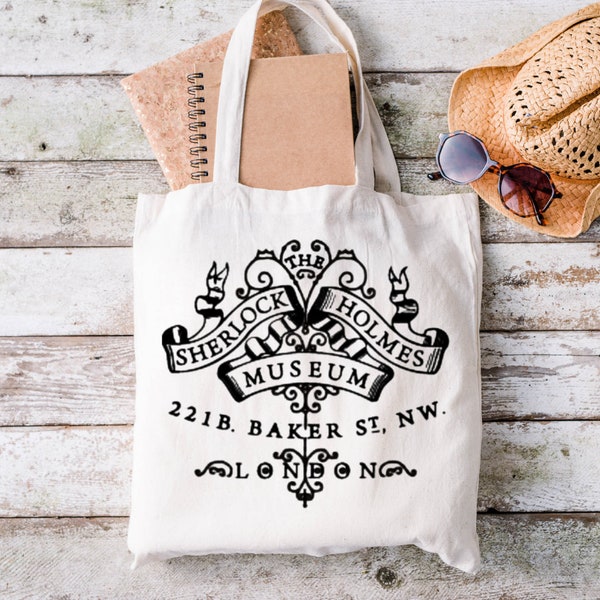 Sherlock Holmes Tote Bag, Bookish Tote Bag, Sherlock Holmes Fans, Sherlock Holmes Gift, Book Club Tote, Gift for Book Lovers