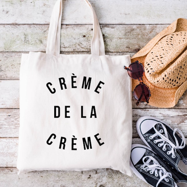 French Tote Bag, Creme De La Creme Tote, French Shabby Chic, Tote Bag Aesthetic, Paris Lover Gift
