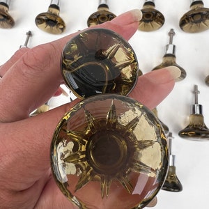 Vintage Lindhammar Olive Green Glass Cabinet Pulls: 1970s Swedish Home Furnishing