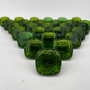 Swedish Vintage 24 Glass Knobs - 1960&#39;s Forrest Green Brass  Hafa Brilliant, Retro Drawer Pulls for Furniture Restauration, Unique Home Gift