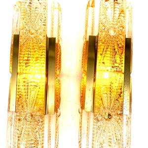 Vintage Vitrika Alladin Wall Lights: Amber Glass & Brass, MCM Decor