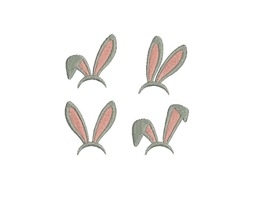 Bunny Ears Machine Embroidery Design File for Download , 4 Shapes Bunny