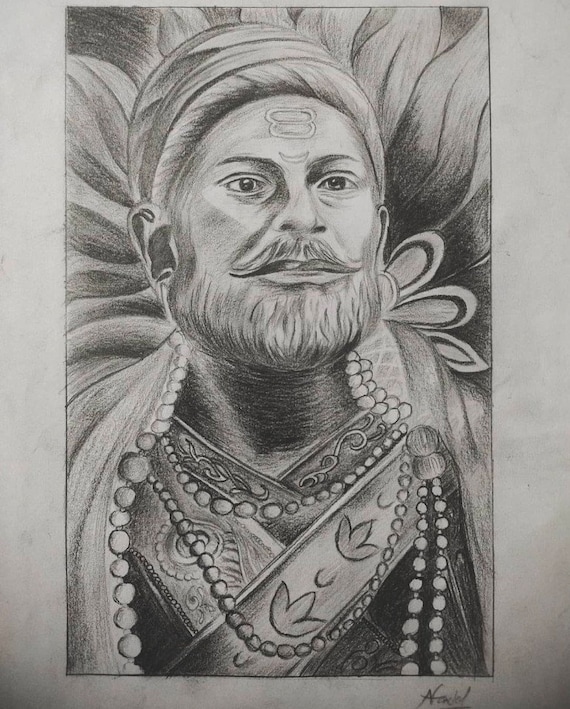 Free Vector  Sketch of shivaji maharaj illustration