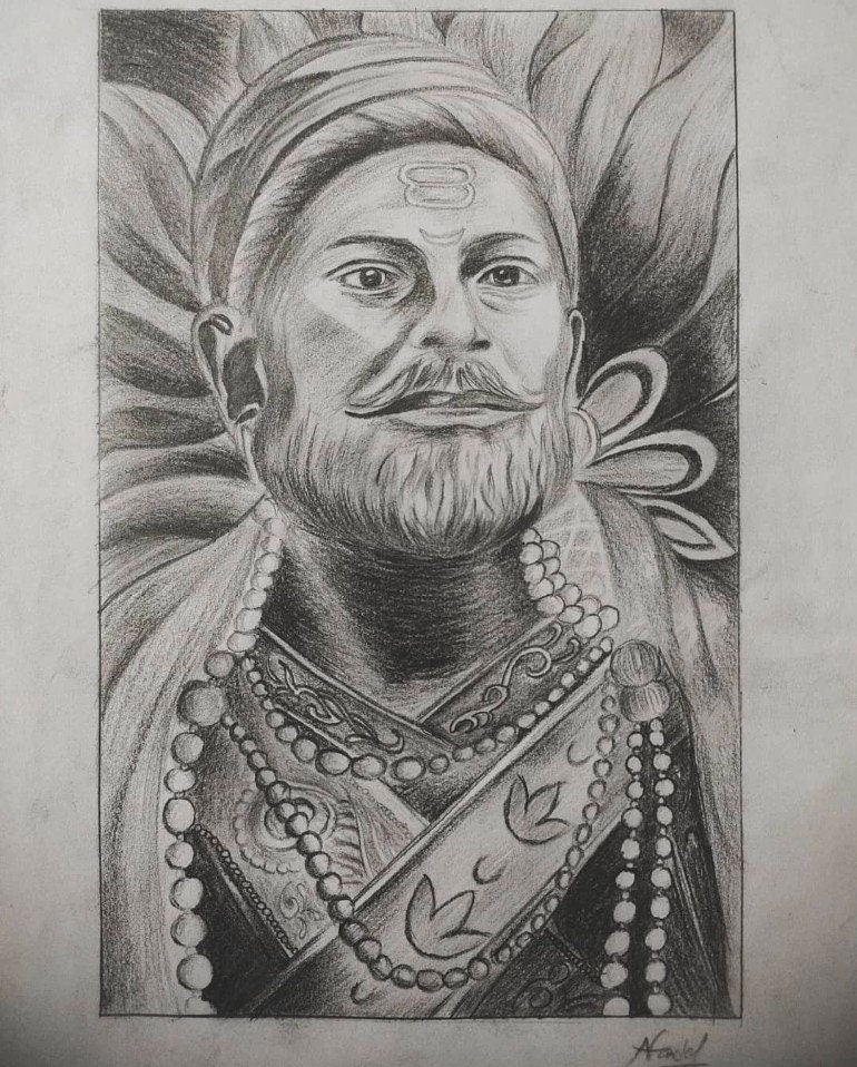 Shivaji Maharaj Pencil Sketch Store  wwwillvacom 1693148024