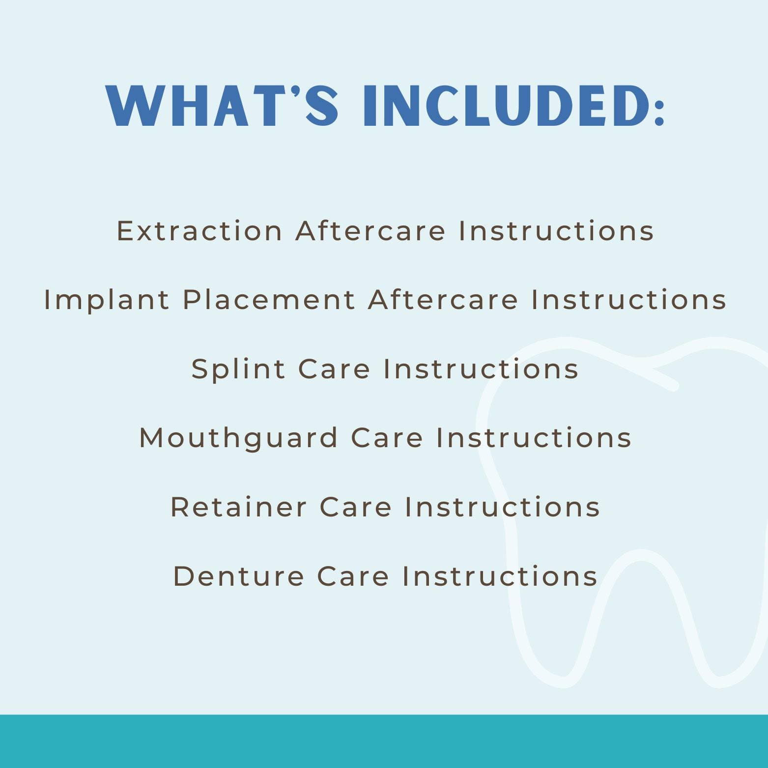 PACK Dental Instructions Digital Downloads Extractions, Dentures