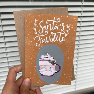 Il biglietto d'auguri preferito di Babbo Natale/Messaggio dolce per le vacanze/Cartolina di Natale/Biglietto d'auguri di Babbo Natale/Biglietto di cioccolata calda