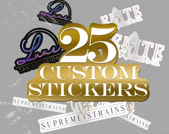 25 pegatinas de vinilo troqueladas personalizadas