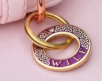 Engraved Celtic Pet ID Tag: Brass or Stainless Steel, Handmade in UK