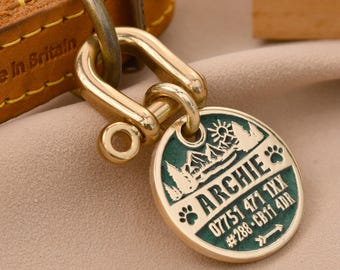 Engraved Adventure Pet ID Tag: Heavy Duty Personalized Dog Collar Tag