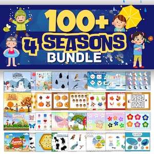 4 Seasons Busy Book Bundle: Preschool Learning Activities (PDF File)