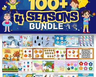 4 Seasons Busy Book Bundle: Lernaktivitäten für die Vorschule (PDF-Datei)