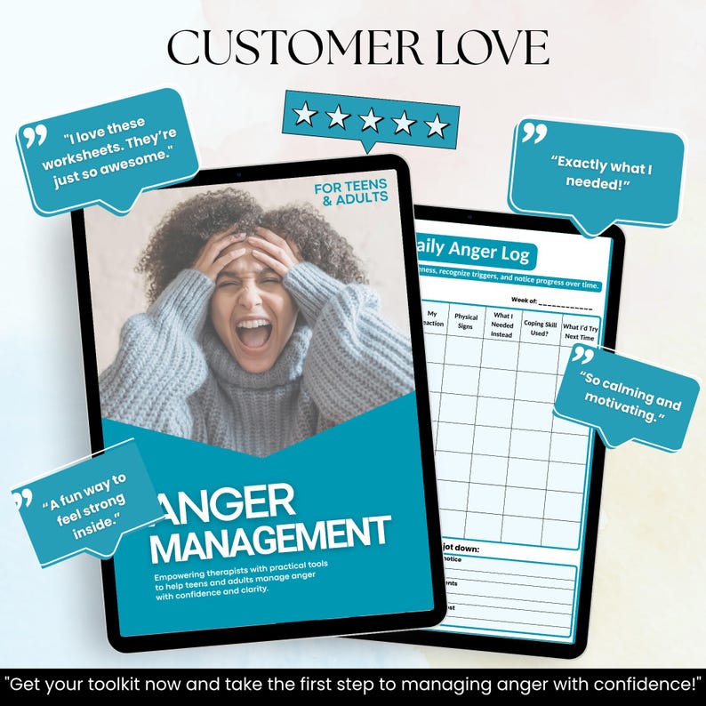 Anger Management Workbook for Teens & Adults | 85+ Page Printable ...
