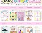 Kids Skills In Life Essential Mega Bundle, 330+ Pages, Kids Anxiety, Coping Skills, Calming Corner, CBT Worries, Therapy Worksheets