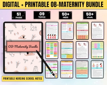 OB Maternity Study Guide Bundle: Nursing School Notes (Digital Download)