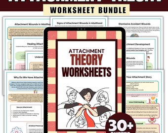 Attachment Style Worksheets, Anxious Attachment, Love and Attachment, Digital and Printable version, A4 Worksheet Size, Instant Download