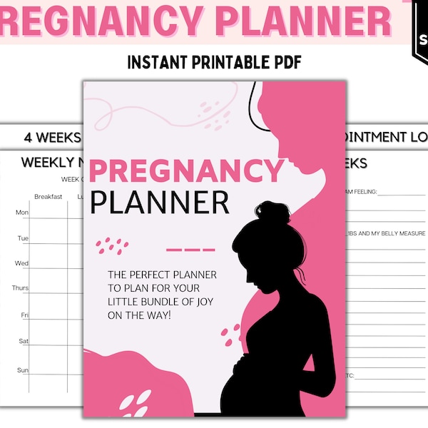 Pregnancy Planner Printable | Printable Pregnancy Journal | Pregnancy Organizer | 80+ Pages