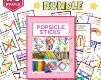 Popsicle Sticks Bundle | Activities Printable for Kids | Learning Bundle | Toddler Activities | Instant Donwload | Pre School | US Letter
