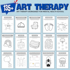 130+ Art Therapy Worksheets for Mental Health School, Self Esteem ...