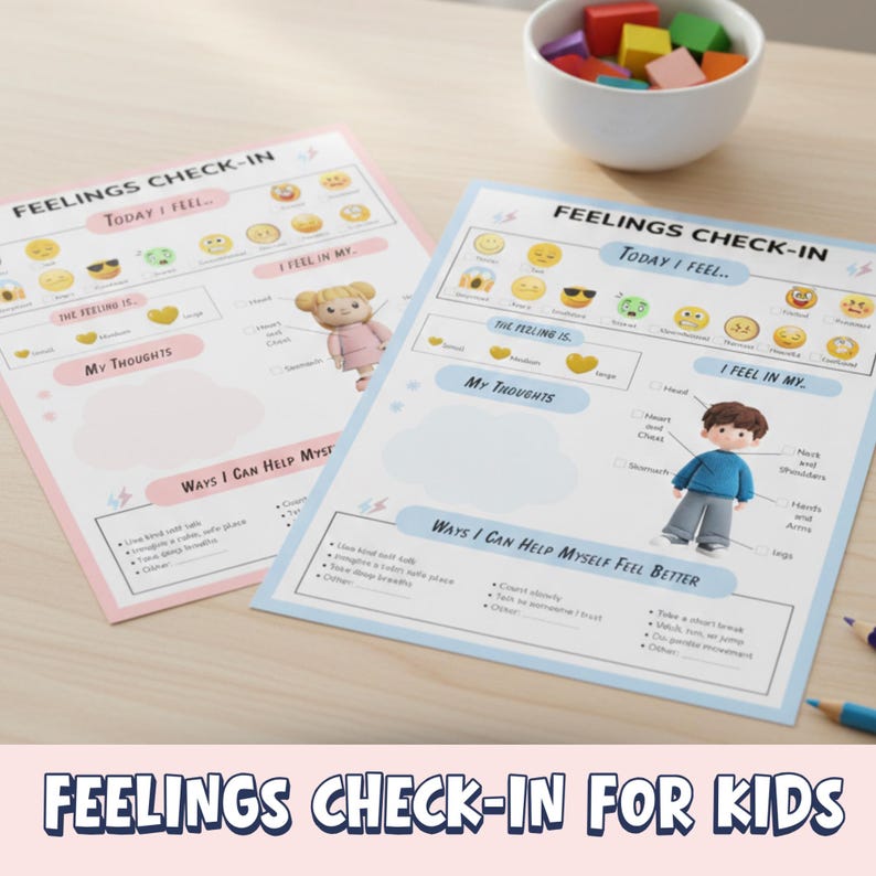 Feelings Check in | Emotions Worksheet for Kids | SEL Emotional ...