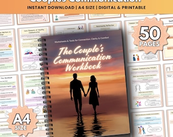 Couples Communication Workbook: Relationship Counseling Tool (50 Pages, Instant Download)