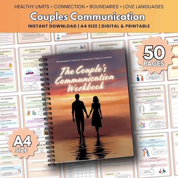 Couples Communication Workbook: Relationship Counseling Tool (50 Pages, Instant Download)