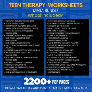 Teen Therapy Mega Bundle 2200+ Pages , Mindfulness for Teens, Therapy Activities Teens, Teen Therapist Tools, Teen Life Skills image 2