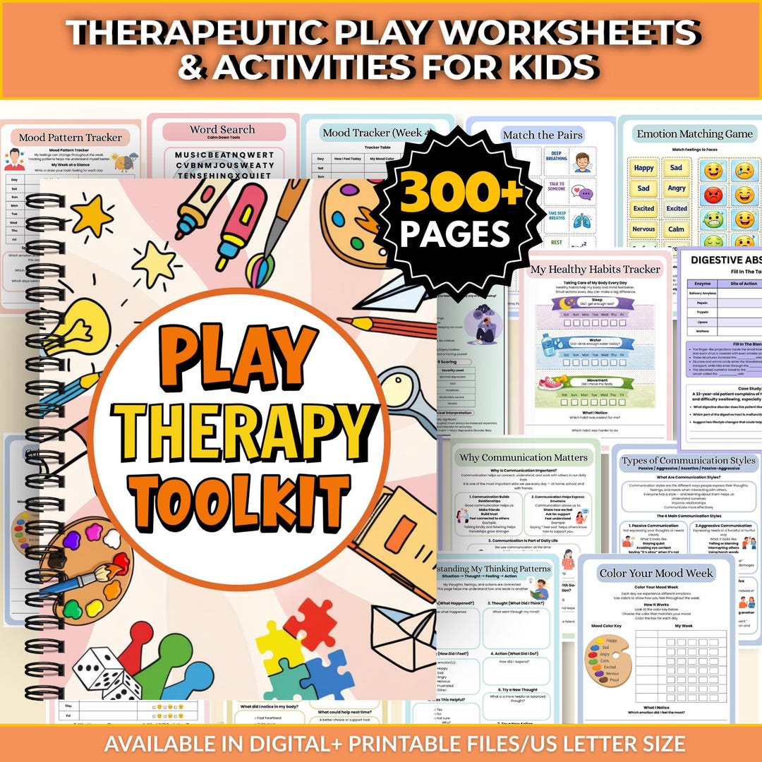 Play Therapy Worksheets Bundle for Kids | 300+ SEL Activities | Coping ...