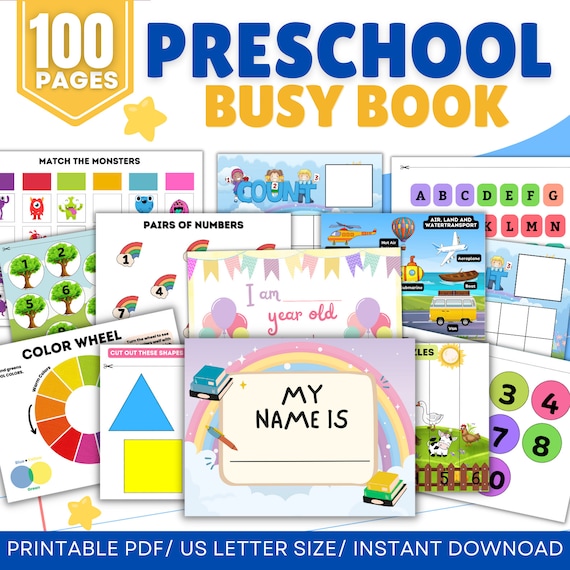 Toddler Learning Binder: 100-Page Printable Busy Book (PDF)