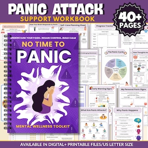 Cuaderno de ejercicios para ataques de pánico en PDF / Alivio de la ansiedad, técnicas de afrontamiento (descarga digital)