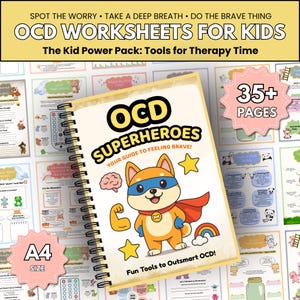 OCD-arbetsblad för barn, 35+ sidor, resurser för ångest hos barn, OCD-stöd för barn, hjälp med barns psykiska hälsa, terapiaktiviteter