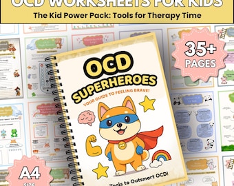 OCD Worksheets For Kids, 35+ Pages, Child Anxiety Resources, OCD Support For Kids, Child Mental Health Help, Therapy Activities