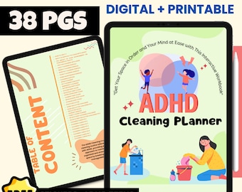ADHD Cleaning Schedule Bundle  | Cleaning List | ADHD Cleaning Checklist | Fully Hyperlinked | Digital or Printable ADHD | Us Letter Size