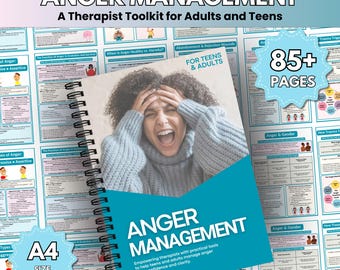 Anger Management Workbook for Teens & Adults | 85+ Page Printable Counseling Worksheets | Emotional Regulation and SEL Resource