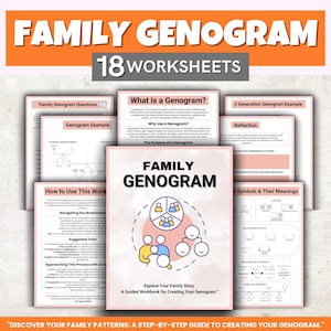 Family Genogram Worksheets, Mental Health Genogram, Counseling Worksheet, Therapy Tool, Family Therapy, Therapy Office, Therapy Resources