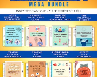 Trauma Therapy Bundle 330+ Pages | Therapy Worksheets | Anxiety and Trauma Tools | Trauma Healing Resources | Psychological Wellness