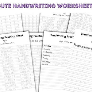 100 Page Neat Hand Writing Workbook Practice Sheet Guide Letters, Words, and Sentences Adults Kids Teens image 8