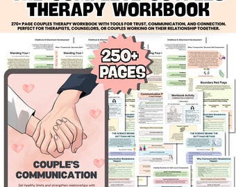 The Couples Therapy Workbook, 270+ Pages, Communication Sheets, Relationship Help, Couples Self Help, Therapy Activities, Instant Download